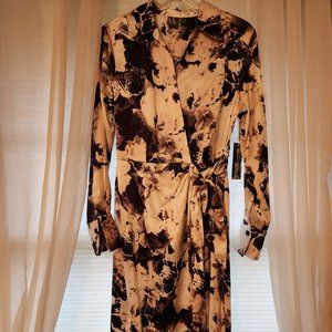 Worthington Womens Long Sleeve Wrap Dress